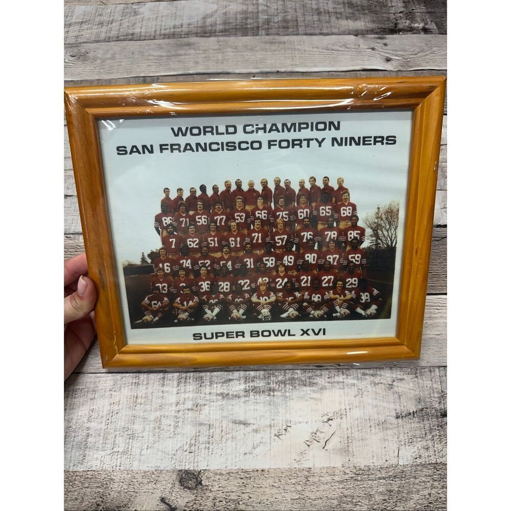 Vintage NFL San Francisco 49ers Super Bowl XVI Champions Team Photo Framed